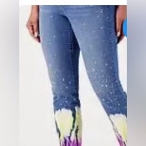 Denim logo paint jeans